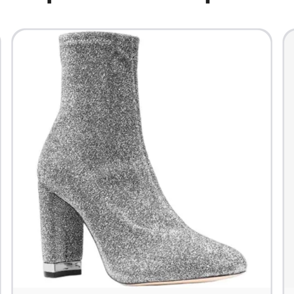 Michael Kors Mandy Glitter Stretch-Knit Ankle Boot (Size 7)